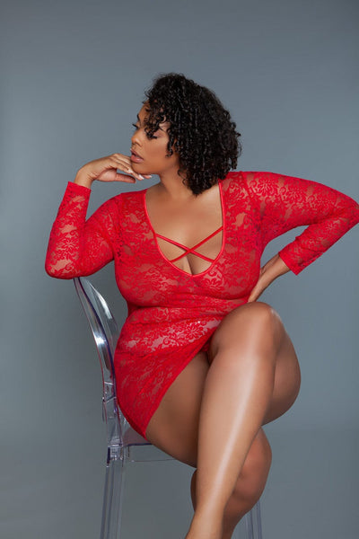 Geovan Sweat Lingerie Dress Red