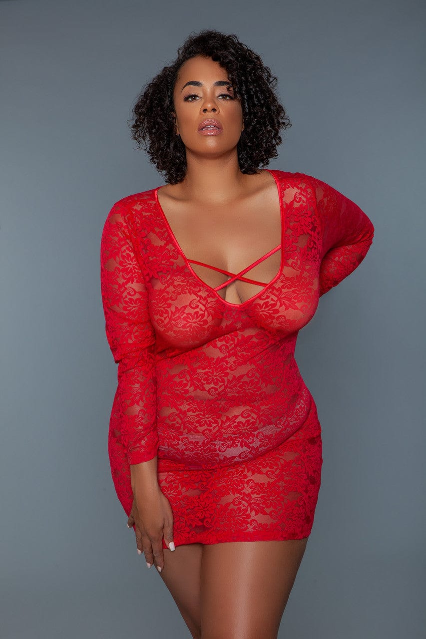 Geovan Sweat Lingerie Dress Red