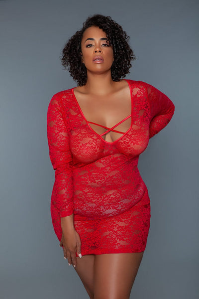 Geovan Sweat Lingerie Dress Red