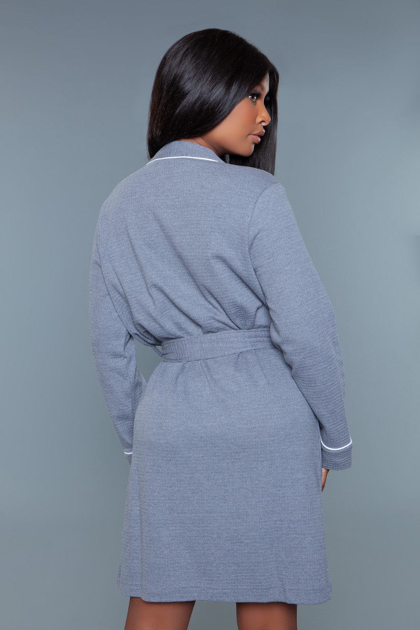 Geovan Waffle Self Tie Robe Grey