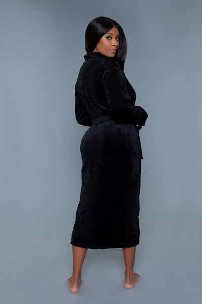 Geovan Comfy Plush Robe Black